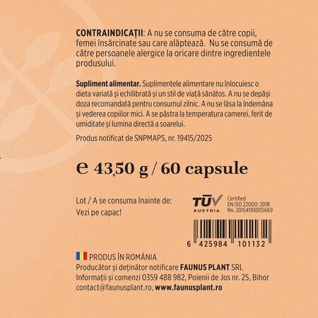 Turmeric cu Piperina, 60 capsule, Faunus 714824
