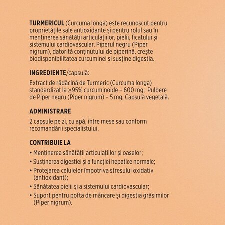Turmeric cu Piperina, 60 capsule, Faunus 714823