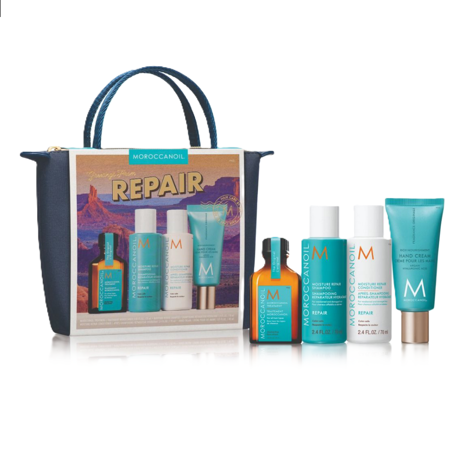 Set de par Moisture Repair Hair Care Travel, 2x70ml+ 25ml+40ml, Moroccanoil