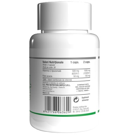 Vitamina C Lipozomala Daily Health, 60 capsule, Pro Nutrition 714871