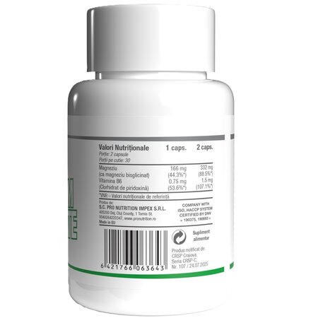 Magneziu Bisglicinat Daily Health, 60 capsule, Pro Nutrition 714880
