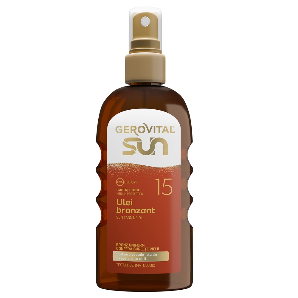 Ulei bronzant cu SPF 15 Sun, 150 ml, Gerovital