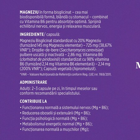 Magneziu Bisglicinat + Vitamina B6, 90 capsule, Faunus 714912