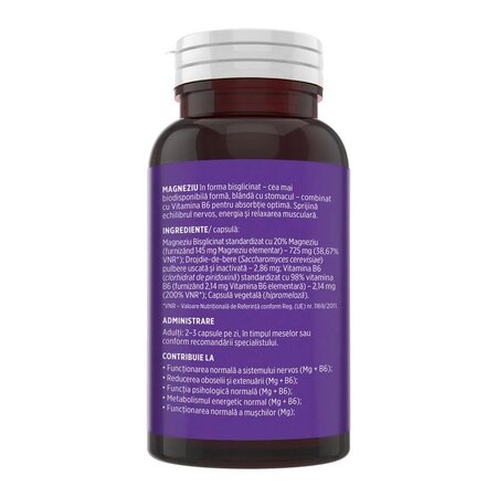 Magneziu Bisglicinat + Vitamina B6, 90 capsule, Faunus 714911