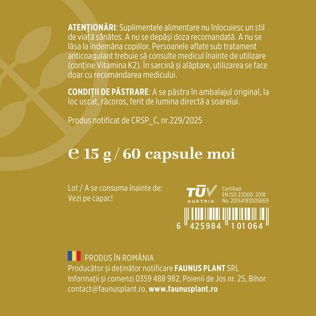 Vitamina D3 + K2, 60 capsule, Faunus 714935
