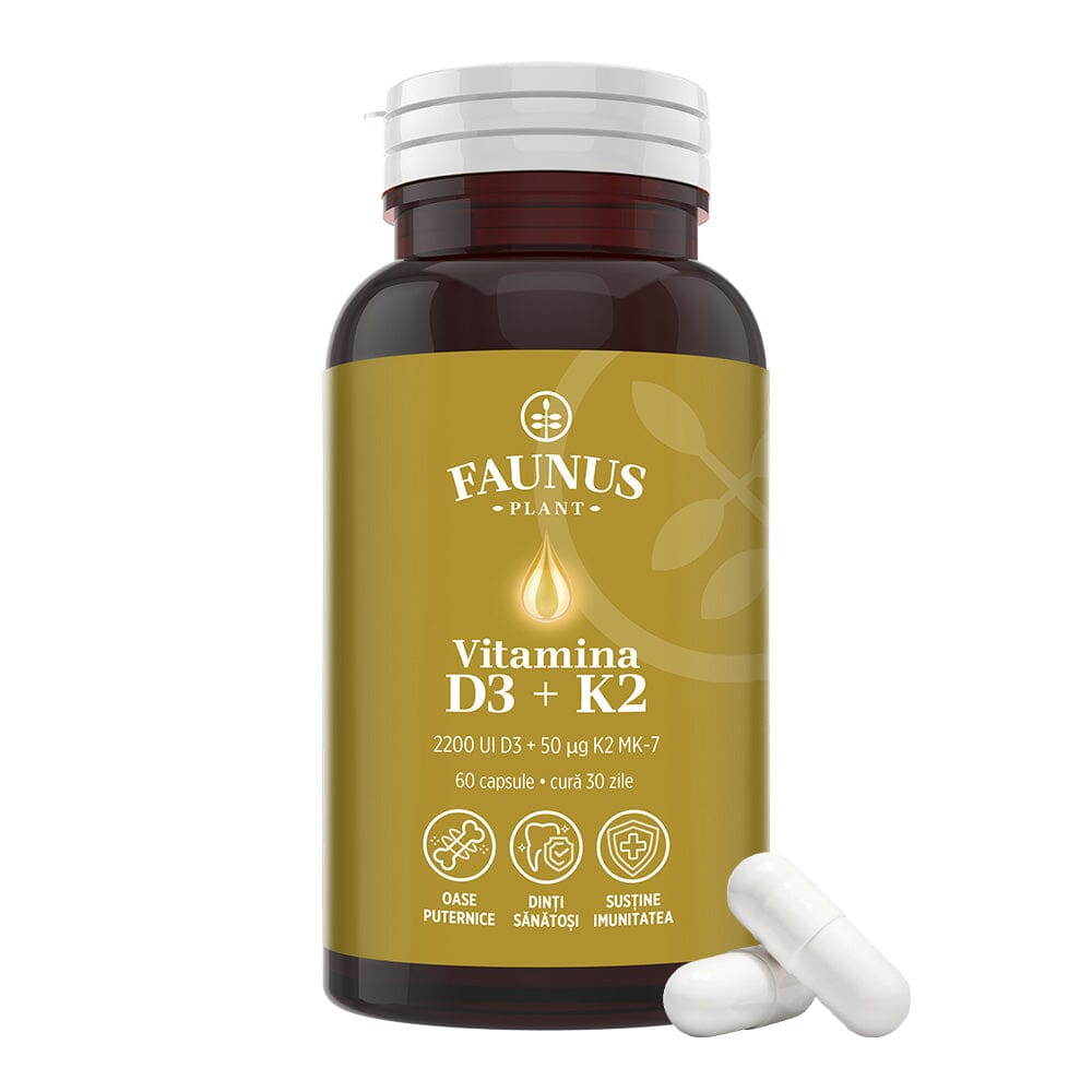 Vitamina D3 + K2, 60 capsule, Faunus
