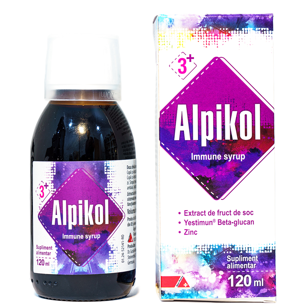 Sirop cu extract de fruct de soc Alpikol Immune, 120 ml, Alpen Pharma