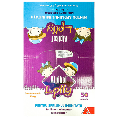 Acadele cu vitamine si multiminerale Alpikol Lolly, 50 bucati, Alpen Pharma 714992