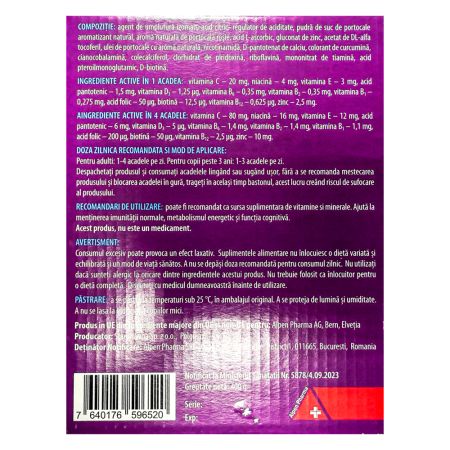 Acadele cu vitamine si multiminerale Alpikol Lolly, 50 bucati, Alpen Pharma 714993