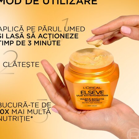 Masca nutritiva pentru par uscat Ulei Extraordinar, 300 ml, Elseve 715017