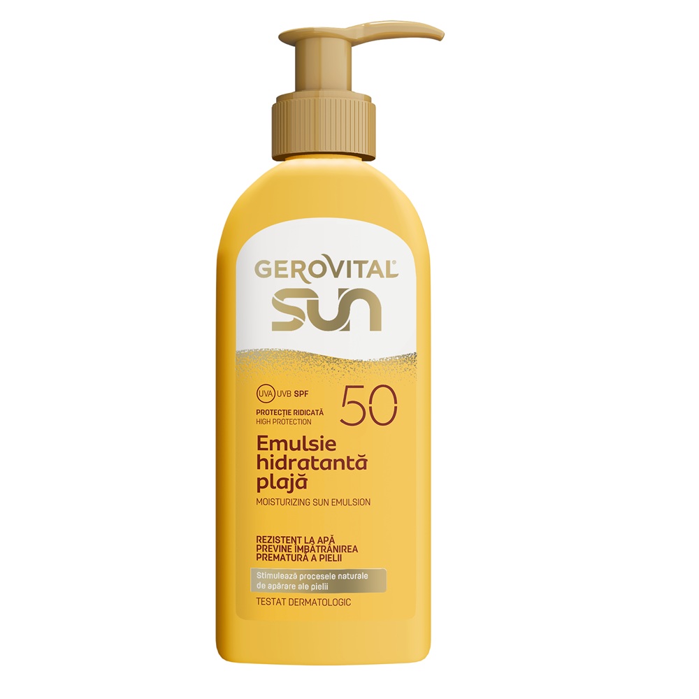 Emulsie hidratanta pentru plaja cu SPF 50 Sun, 200 ml, Gerovital