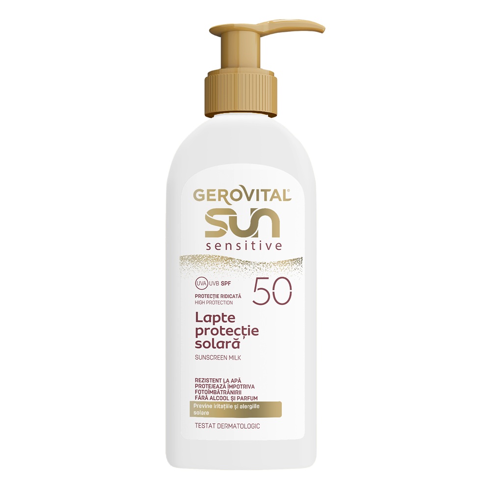 Lapte de corp cu protectie solara SPF 50 Sun Sensitive, 200 ml, Gerovital