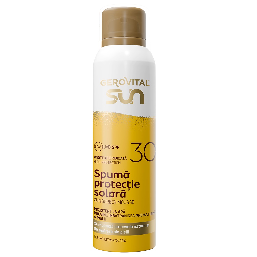 Spuma de corp cu protectie solara SPF 30 Sun, 150 ml, Gerovital