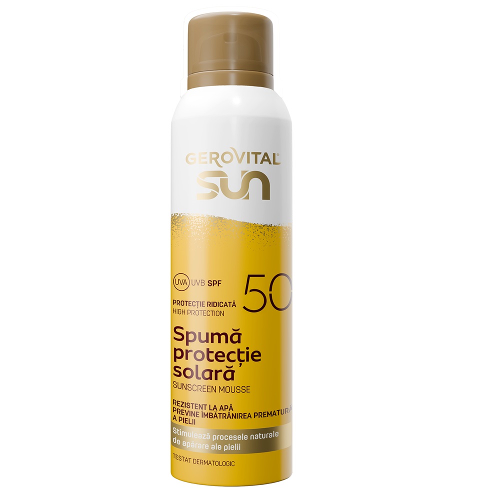 Spuma de corp cu protectie solara SPF 50 Sun, 150 ml, Gerovital