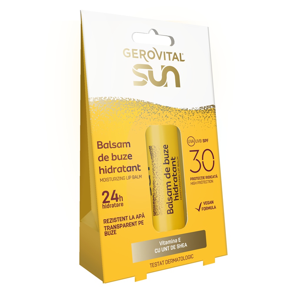 Balsam de buze hidratant cu protectie solara SPF 30 Sun, 75 ml, Gerovital