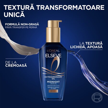 Ulei de par cu utilizare multipla Ulei Extraordinar Midnight Serum, 100 ml, Elseve 715110