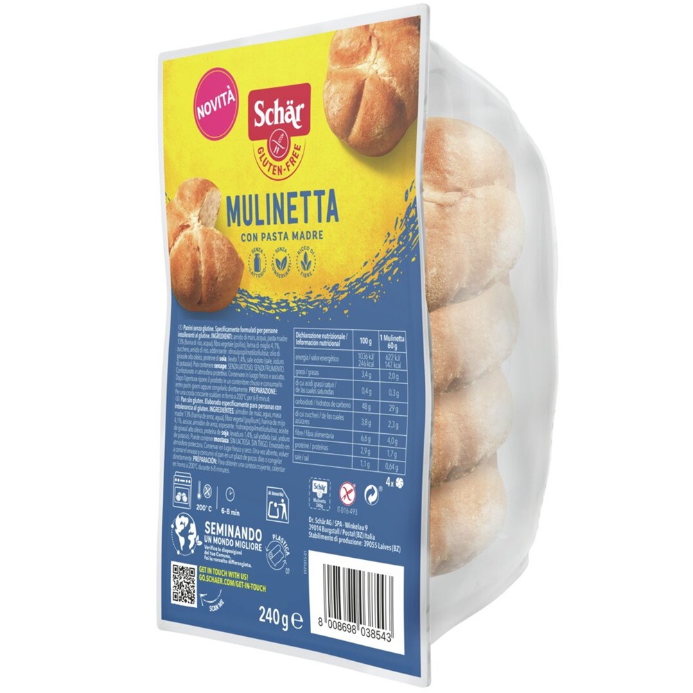 Chifle fara gluten cu maia Mulinetta, 240 g, Schar