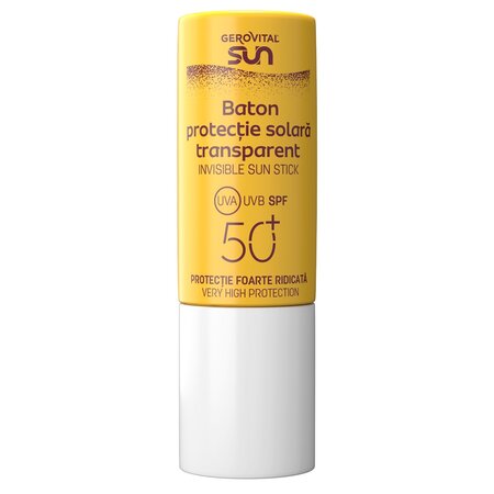 Baton transparent cu protectie solara SPF 50+ Sun, 12 ml, Gerovital 715118