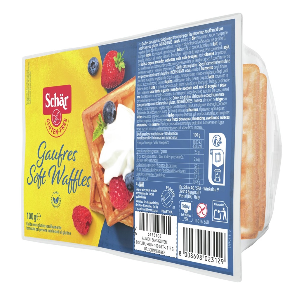 Vafe fara gluten Gaufres Soft Waffles, 100 g, Schar