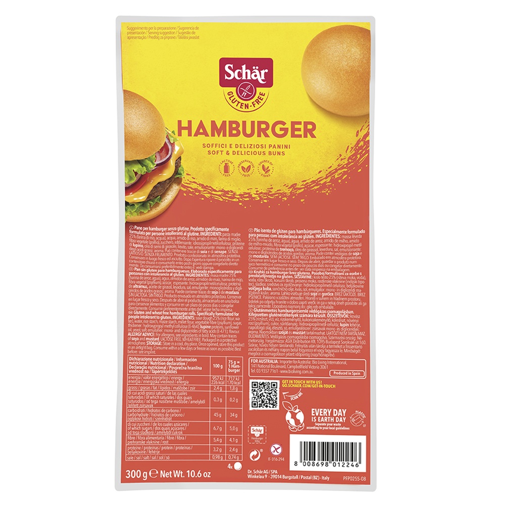 Chifle pentru hamburger, 300 g, Schar