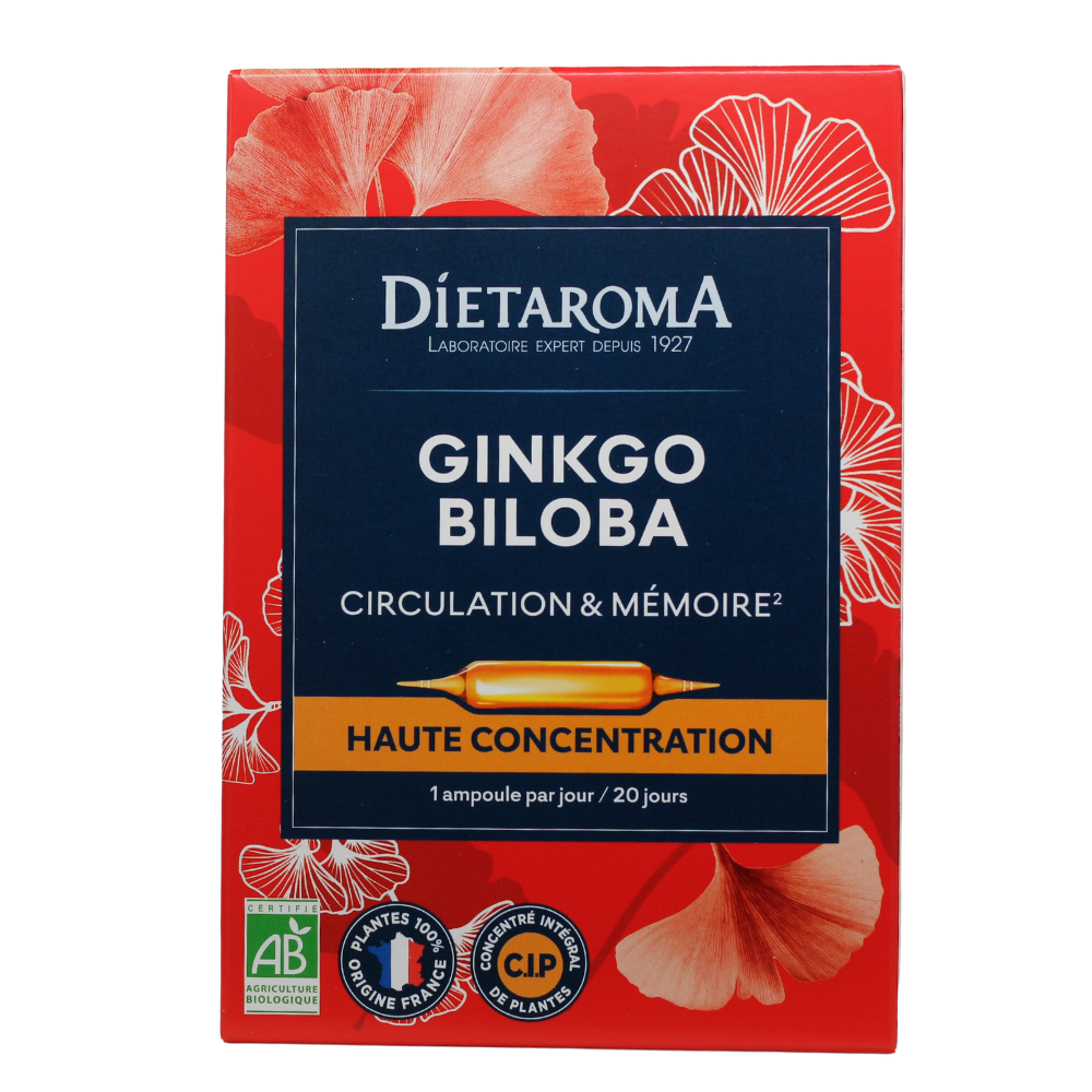 Ginkgo Biloba, 20 fiole, Laboratoires Dietaroma