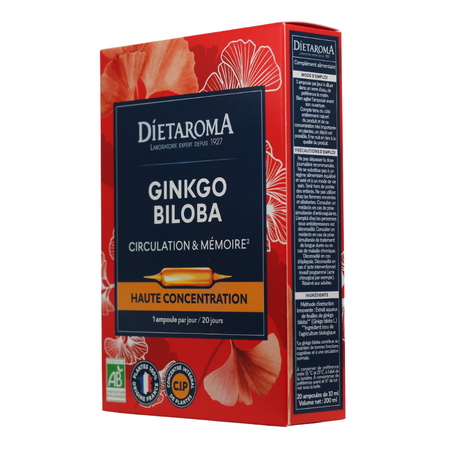Ginkgo Biloba, 20 fiole, Laboratoires Dietaroma 715145