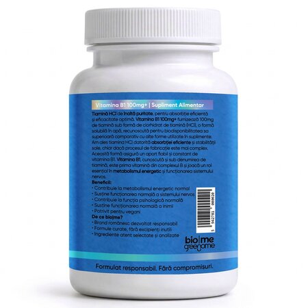 Vitamina B1, 100 mg+, 30 capsule, Biome 715155