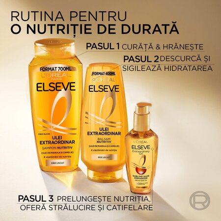 Sampon nutritiv pentru par uscat Ulei Extraordinar, 700 ml, Elseve 715166