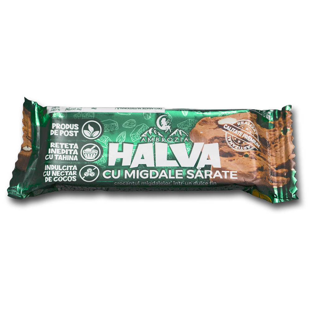 Halva cu migdale sarate, 50 g, Hiper Ambrozia