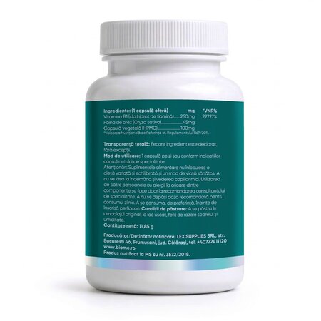 Vitamina B1, 250 mg+, 30 capsule, Biome 727325