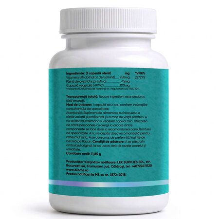 Vitamina B1, 250 mg+, 30 capsule, Biome 715175