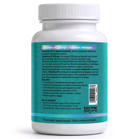 Vitamina B1, 250 mg+, 30 capsule, Biome 715174