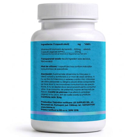 Vitamina B1, 500 mg, 30 capsule, Biome 715189