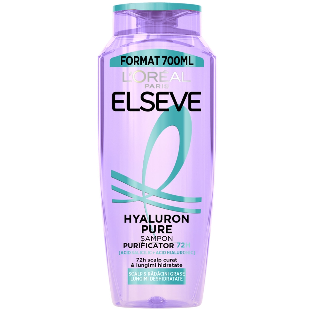 Sampon purificator pentru scalp gras Hyaluron Pure, 700 ml, Elseve