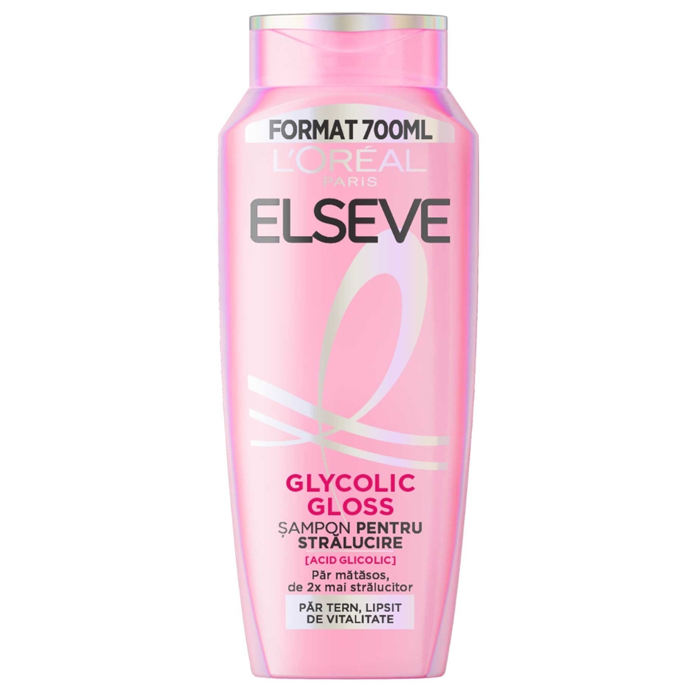 Sampon pentru stralucirea parului Glycolic Gloss, 700 ml, Elseve