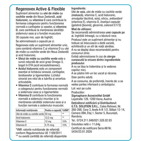 Regenovex Active&Flexible, 30 capsule, Mentholatum 715242