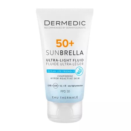 Fluid ultra-light cu SFP 50+ pentru ten cuperozic si hiperreactiv Sunbrella, 40 ml, Dermedic