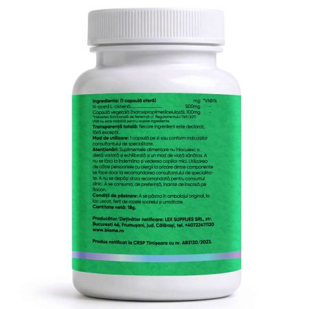 N-Acetil L-Cisteina, 500mg+, 30 capsule, Biome 715392
