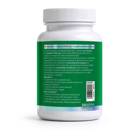 N-Acetil L-Cisteina, 500mg+, 30 capsule, Biome 727612