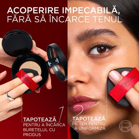 Fond de ten tip cushion rezistent la transfer Nuanta N50 Subton Neutru Infaillible Fresh Wear, 11 g, LOreal 715410