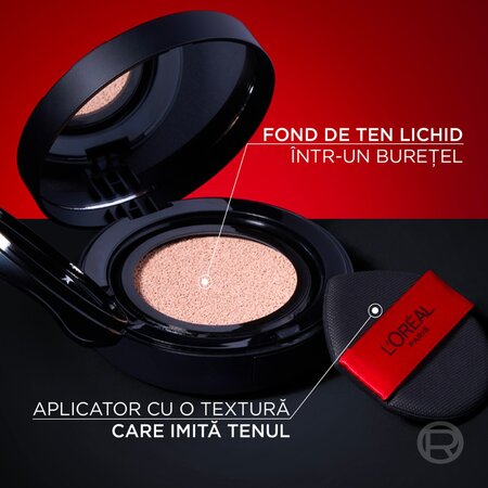 Fond de ten tip cushion rezistent la transfer Nuanta N50 Subton Neutru Infaillible Fresh Wear, 11 g, LOreal 715414