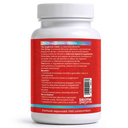 Fier Bisglicinat, 20mg+, 30 capsule, Biome 715429