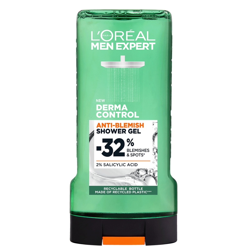 Gel de dus anti-imperfectiuni pentru barbati Men Expert Derma Control, 300 ml, LOreal