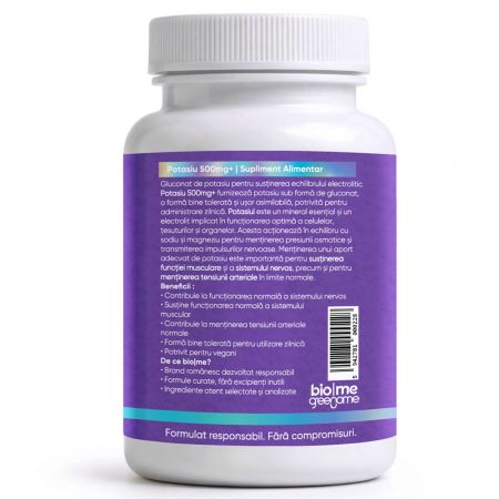 Potasiu Gluconat, 500mg+, 30 capsule, Biome 715507