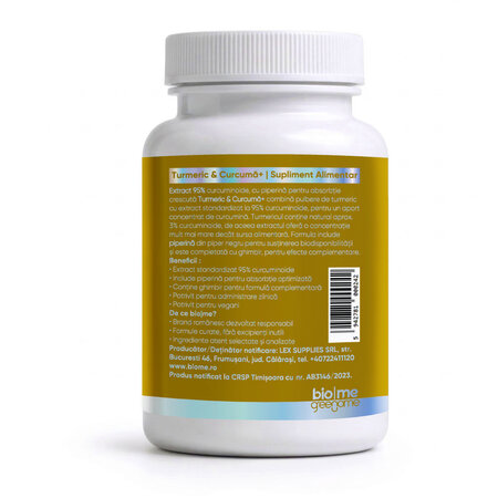 Turmeric si Curcuma+, 30 capsule, Biome 727851