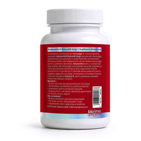 Astaxantina Naturala, 4mg+, 30 capsule, Biome 727875