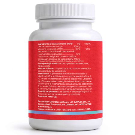 Astaxantina Naturala, 4mg+, 30 capsule, Biome 715559