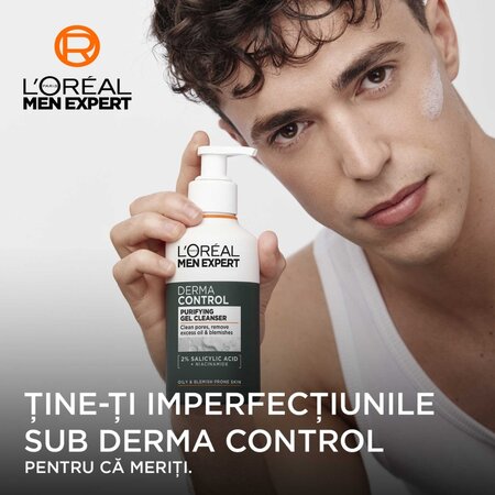 Gel de curatare pentru ten gras Men Expert Derma Control, 260 ml, LOreal 715584