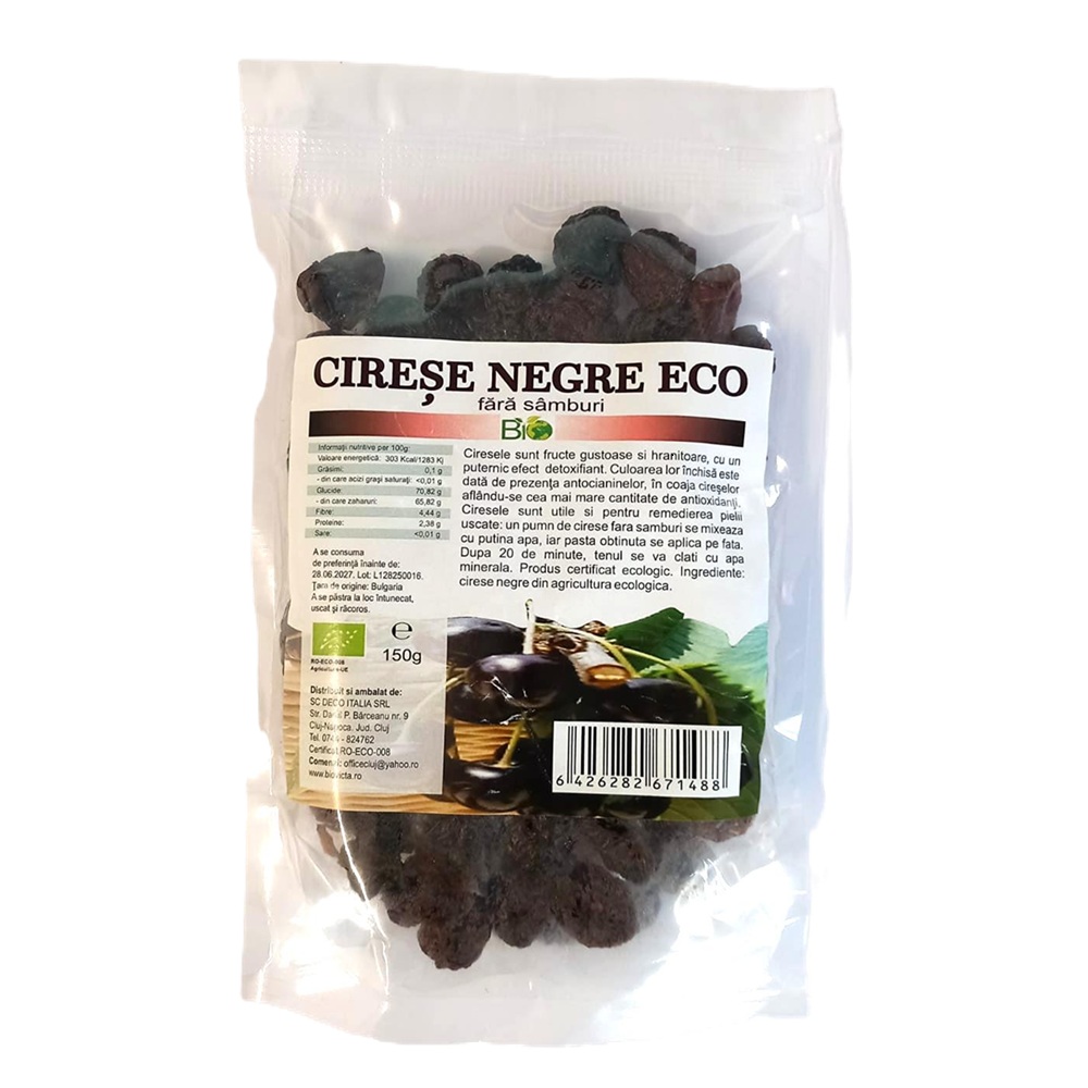 Cirese negre uscate eco, 150 g, Deco Italia