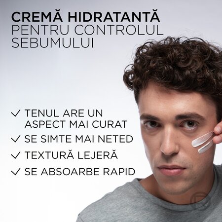 Crema hidratanta pentru tenul gras cu SPF 30 pentru barbati Men Expert Derma Control, 40 ml, LOreal 715601